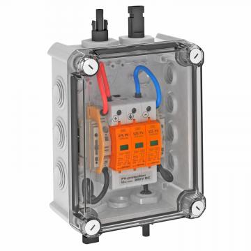 Coffret de protection PV type 1+2 avec connecteur MC4 pour onduleur PV à 1 tracker MPP, 900 V CC