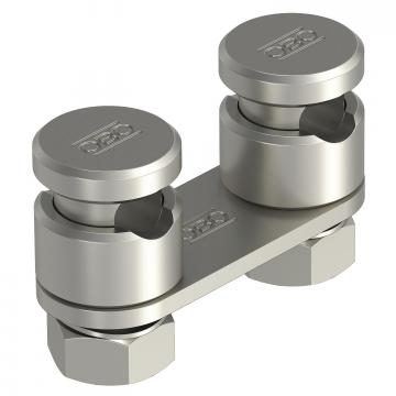 Borne pour Rd 8-10 mm, double, avec patin de pression