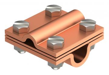 Kruisverbinder met tussenplaat voor Rd 8-10 x Rd 16 Cu