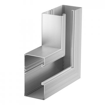 Angle plat concave, hauteur de goulotte 90mm