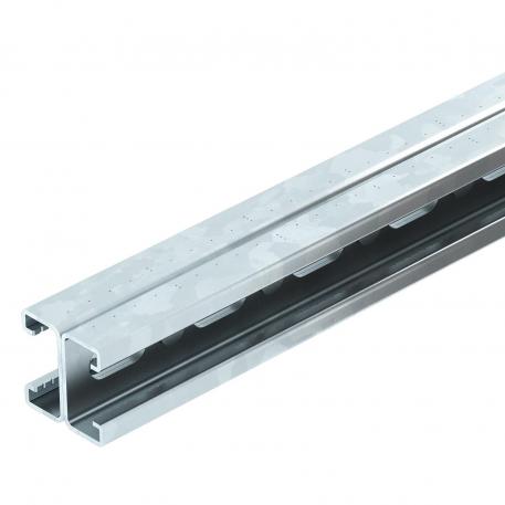 Rail de montage MS4142, ouverture 22mm, double, FS, perforé 3000 | 41 | 42 | 2 | galvanisé sendzimir