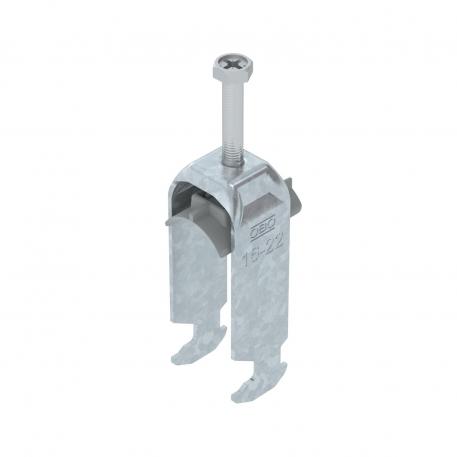 Bride de fixation 2056 pied H, double, plaque de pression en matière plastique, FT 16 | 22 | 3