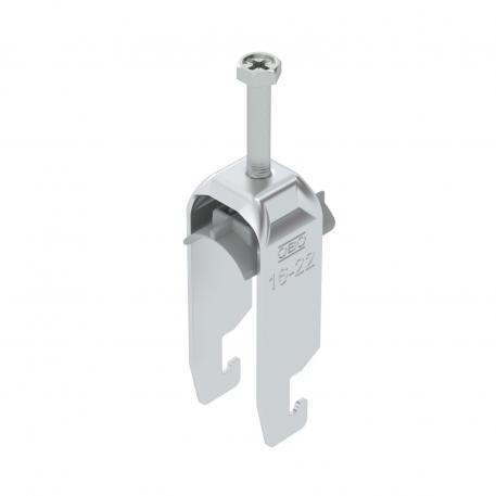 Bride de fixation 2056 pied U, double, plaque de pression en matière plastique, Al 16 | 22 | 3