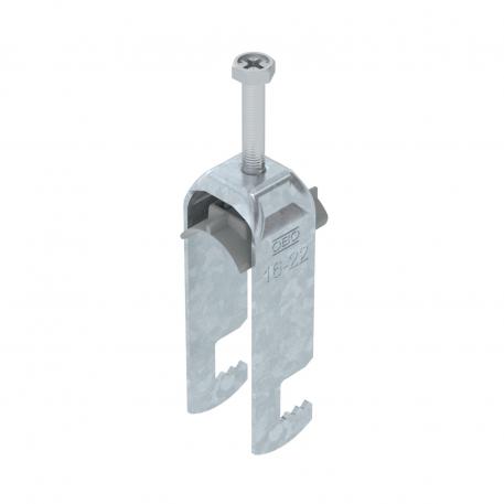 Bride de fixation 2056 pied F, double, plaque de pression en matière plastique, FT 16 | 22 | 3