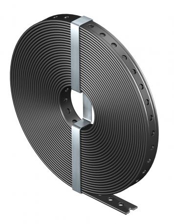 Geperforeerde montageband, met kunststof mantel 15 | 19 x 3 | 6,5 | Zwart