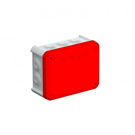 Boîte de dérivation T 100, embout à tétine 136x102x57 | 10 | IP66 | 10 x M25 | gris/rouge