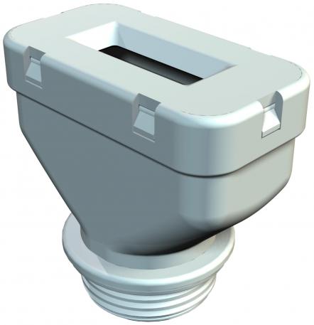 Presse-étoupe pour câbles plats, filetage PG, modèle carré, gris pierre 37 | 40 | 11 | 14 | Pg 29