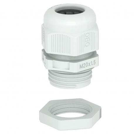 Wartel, metrisch schroefdraad, set met tegenmoer, lichtgrijs  |  | M12 x 1,5 | nee | lichtgrijs; RAL 7035