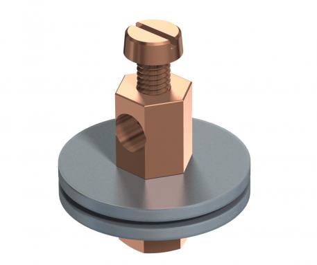 Aardingsklem voor bevestiging op aardingsstrip