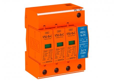 Bliksemstroom- en overspanningsafleider 1-polig + NPE