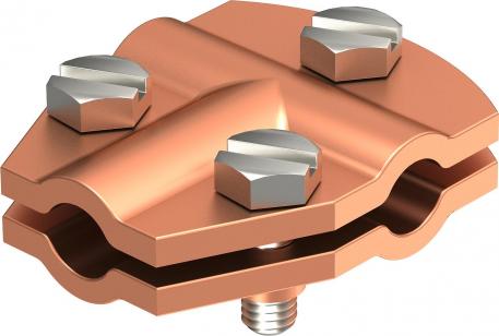 T-verbinder Rd 8-10 mm, 3-voudig geschroefd Cu