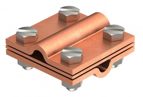Kruisverbinder met tussenplaat voor Rd 8-10 mm Cu