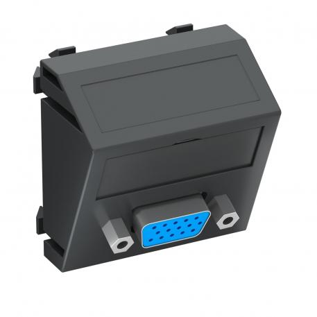VGA aansluiting, 1 module, schuine uitlaat, met schroefverbinding schuin |  | VGA | Zwartgrijs; RAL 7021
