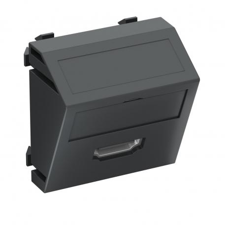 HDMI aansluiting, 1 module, schuine uitlaat, met schroefverbinding schuin |  | HDMI | Zwartgrijs; RAL 7021