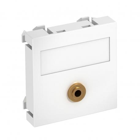 Mini-jack aansluiting, 1 module, rechte uitlaat, met soldeeraansluiting