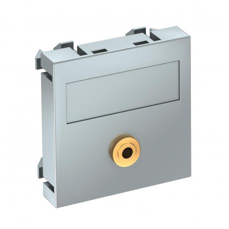 Mini-jack aansluiting, 1 module, rechte uitlaat, met soldeeraansluiting  |  | Klink | aluminium gelakt