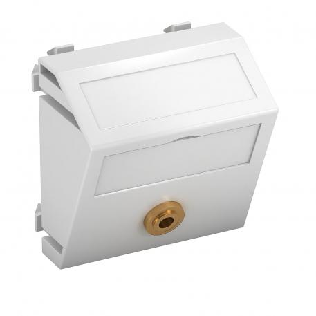 Mini-jack aansluiting, 1 module, schuine uitlaat, met soldeeraansluiting