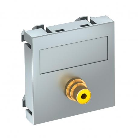 Video-cinch-aansluiting, 1 module, rechte uitlaat, met soldeeraansluiting, alu gelakt  |  | Cinch | aluminium gelakt