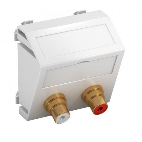 Audio-cinch aansluiting, 1 module, schuine uitlaat, koppeling 1:1