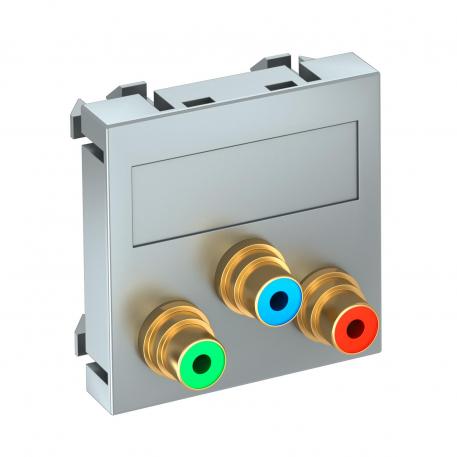 Component video-aansluiting, 1 module, rechte uitlaat, met soldeerverbinding, alu gelakt  |  | Cinch | aluminium gelakt