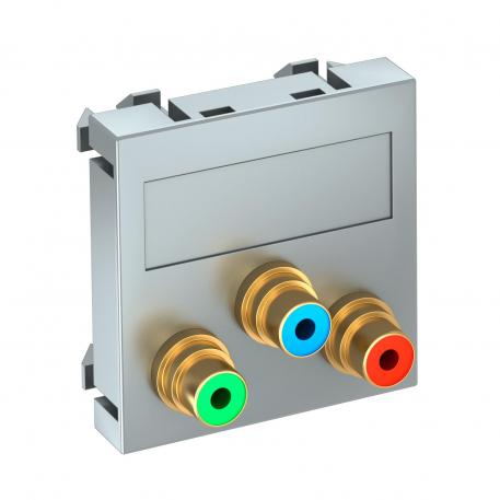 Component video aansluiting, 1 module, rechte uitlaat, koppeling 1:1, alu gelakt  |  | Cinch | aluminium gelakt