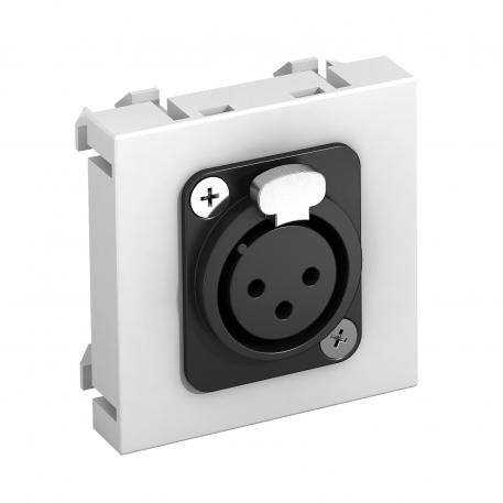 XLR-aansluiting, 1 module, rechte uitlaat, bus 3-polig, met schroefverbinding, alu gelakt