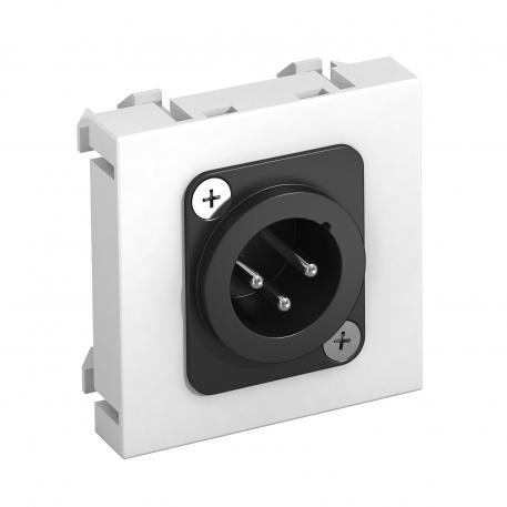 XLR-aansluiting, 1 module, rechte uitlaat, 3-polige stekker, met soldeeraansluiting