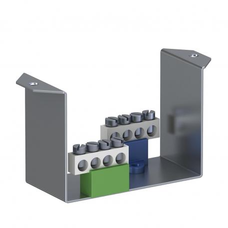 Constructie voor veiligheidsinstallatie VHF, drager met N- en PE-klemrail