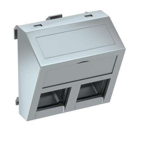 Datatechniekdrager, 1 module, schuine uitlaat, type C, zonder afsluitschuif nee | aluminium gelakt