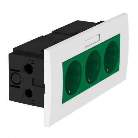 Contactdoos AR45, 3-voudig, met tekstveld voor horizontale apparatuurinbouw 