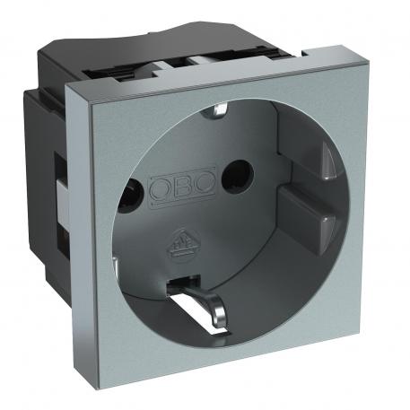 0° socket, protective contact, single 1 | Single 0° | aluminium gelakt