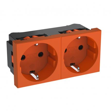 0° socket, protective contact, double 2 | Double 0° | oranje; RAL 2004