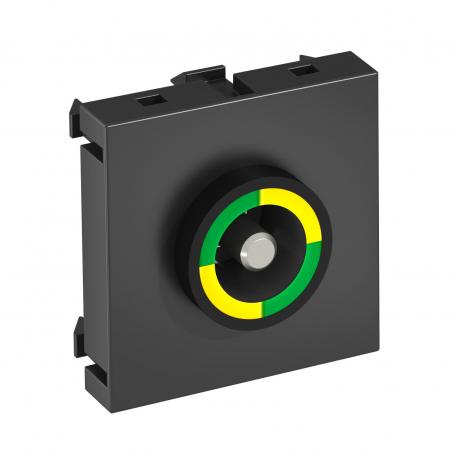 Potentiaalvereffeningsdoos, 1 module, rechte uitlaat, zwartgrijs