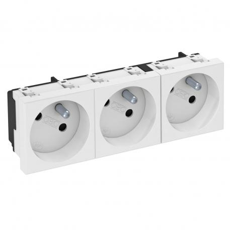 Contactdoos 33°, met penaarde, 3-voudig