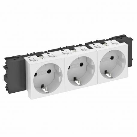 Contactdoos 0°, Connect 45, met randaarde, 3-voudig