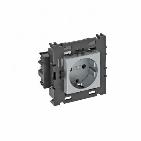 Contactdoos 0°, Connect 80, met randaarde, 1-voudig 1 | 1-voudig 0° | aluminium gelakt