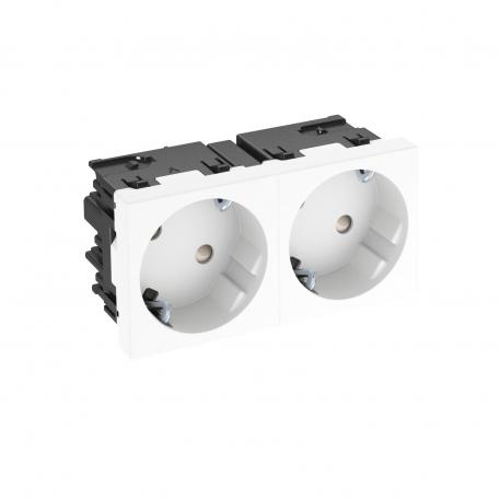 Contactdoos 33°, Connect 45, met randaarde, 2-voudig 2 | 2-voudig 33° | zuiver wit; RAL 9010