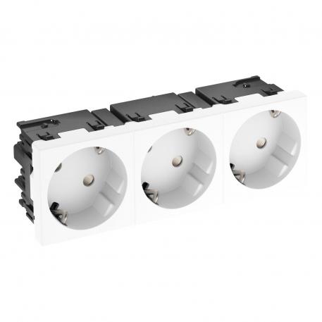 Contactdoos 33°, Connect 45, randaarde, 3-voudig 3 | 3-voudig 33° | zuiver wit; RAL 9010