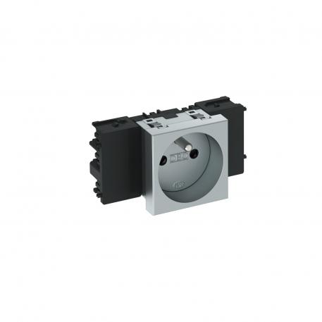 Contactdoos 0°, Connect 45, met penaarde, 1-voudig 1 | 1-voudig 0° | aluminium gelakt