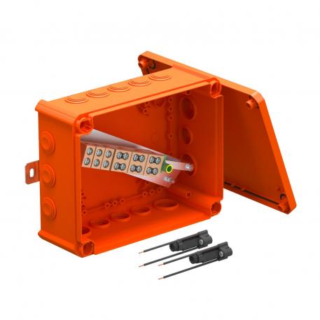 FireBox T250 avec embouts à gradins, 2 porte-fusibles 225x173x86 |  | IP66 | orangé pastel ; RAL 2003