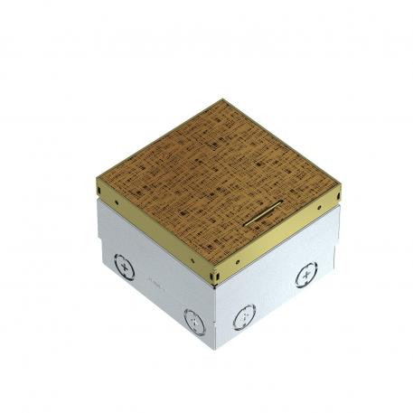 Vloerdoos UDHOME2, met snoeruitlaat, zonder uitsparing vloerbedekking, geen uitrusting, messing, decorplaat: Hammer blow