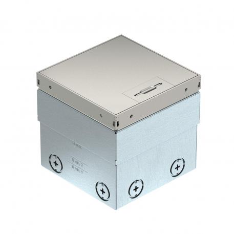 Vloerdoos UDHOME2, met snoeruitlaat, zonder vloerbekledingsuitsparing, niet uitgerust, roestvast staal