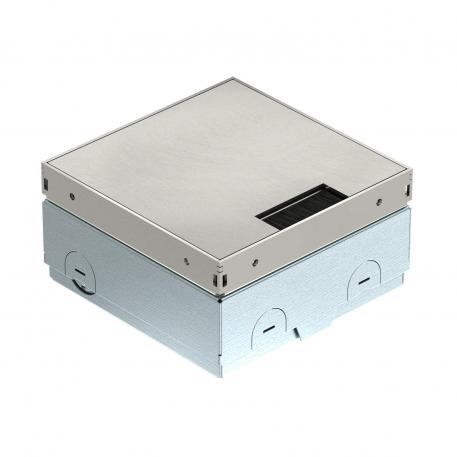 Vloercontactdoos UDHOME-ONE, met borsteluitlaat, zonder vloerbekledingsuitsparing, niet gemonteerd, roestvast staal