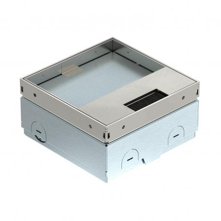 Vloercontactdoos UDHOME-ONE, met borsteluitlaat, met vloerbekledingsuitsparing, niet gemonteerd, roestvast staal