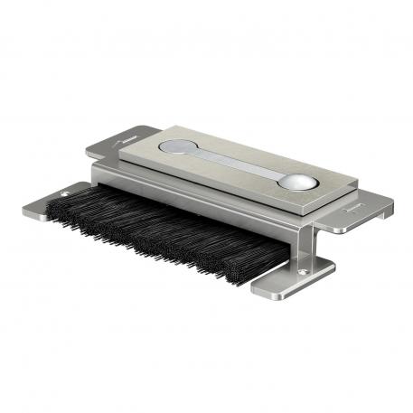 Cord outlet with brush strip
