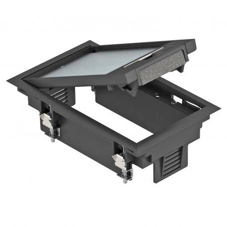 Boîtier de sol GES2 avec poignée étrier 5 | 2 | noir graphite ; RAL 9011