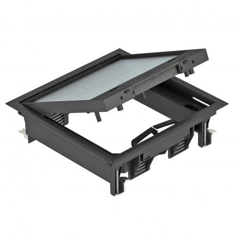 Boîtier de sol GES4 avec coulisseau d'arrêt 5 | 4 | noir graphite ; RAL 9011