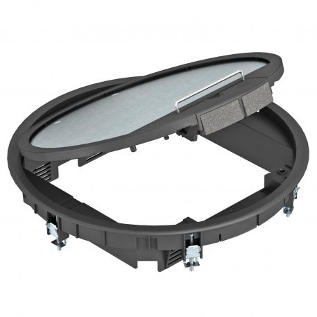 Insert d'appareil GESR9 avec cadre de protection de tapis dans le couvercle à charnière 5 | R9 | noir graphite ; RAL 9011