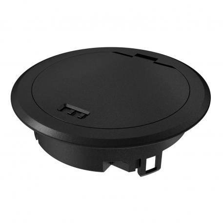 Couvercle à charnière avec système de verrouillage humide | Glissière de verrouillage | IP66 | jusqu'à 3 000 N | noir profond RAL 9005 | zinc moulé sous pression